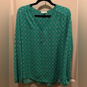 Pleione Emerald Patterned Blouse